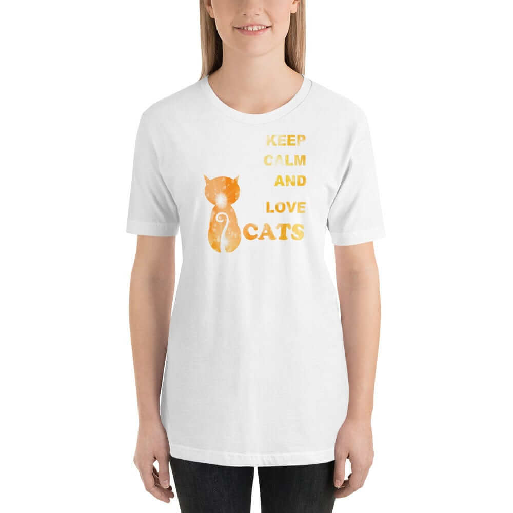 Keep Calm and Love Cats Unisex T-Shirt | Cat Lover Graphic Tee, Tees, $ 30.44, A Moment Of Now™
