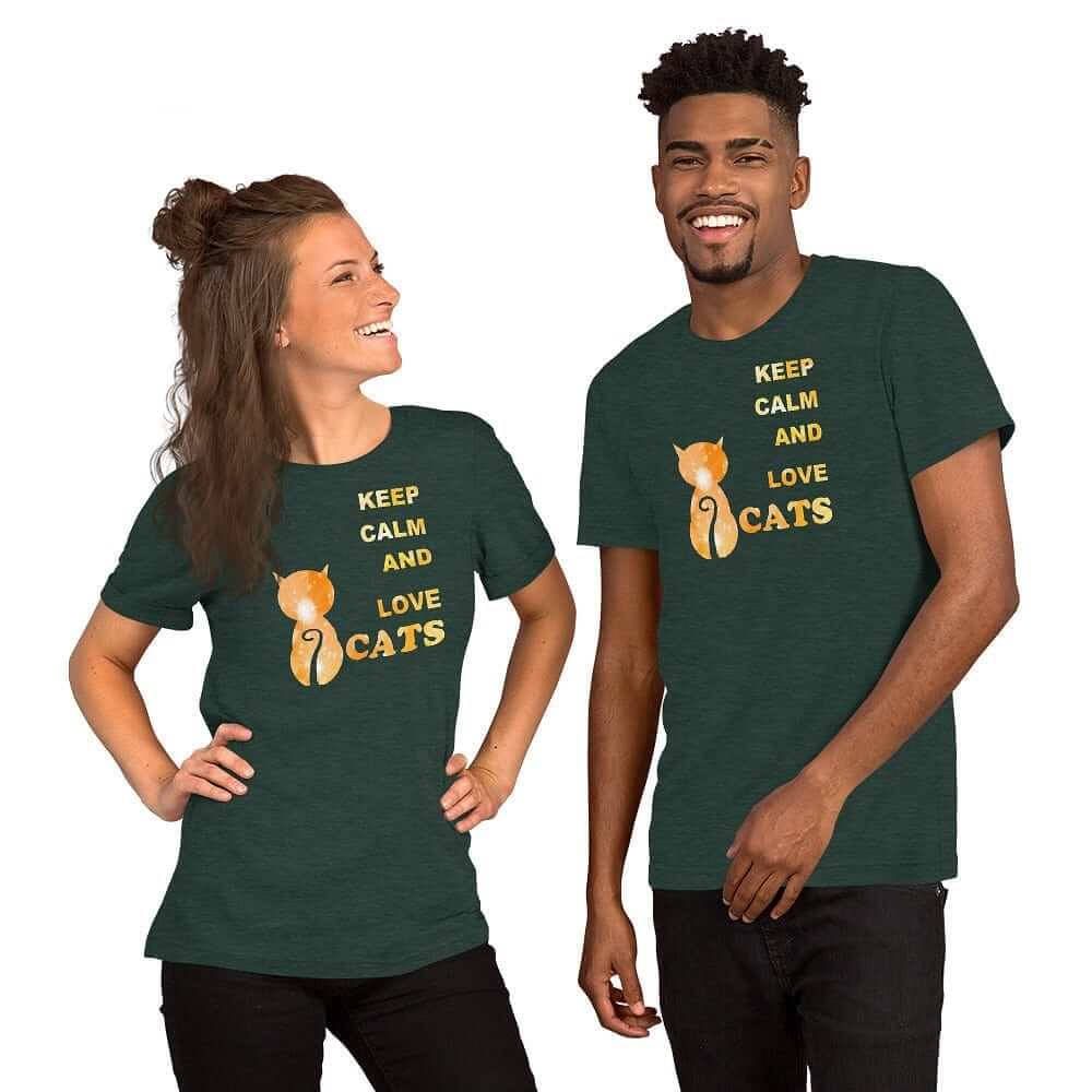 Keep Calm and Love Cats Unisex T-Shirt | Cat Lover Graphic Tee, Tees, $ 31.04, A Moment Of Now™