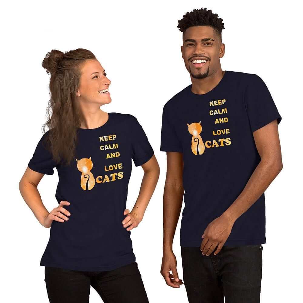 Keep Calm and Love Cats Unisex T-Shirt | Cat Lover Graphic Tee, Tees, $ 30.44, A Moment Of Now™