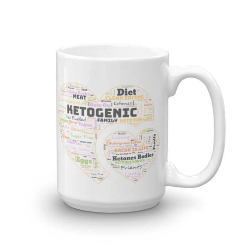 Keto Ketogenic Diet Heart Shape Word Cloud Art Coffee Tea Mug Cup, Mugs, $ 24.50, A Moment Of Now™
