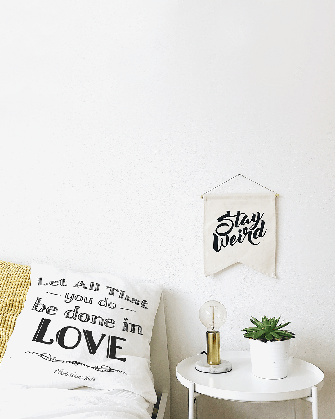 Shop Let All That You Do Be Done In Love Decorative Throw Pillow Cushion - Black, Pillow, USA Boutique