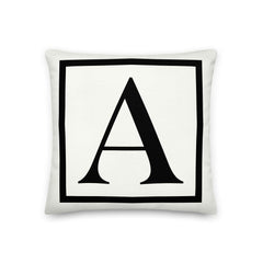 Shop Letter A Black Border Monogram Decorative Throw Pillow, Pillow, USA Boutique
