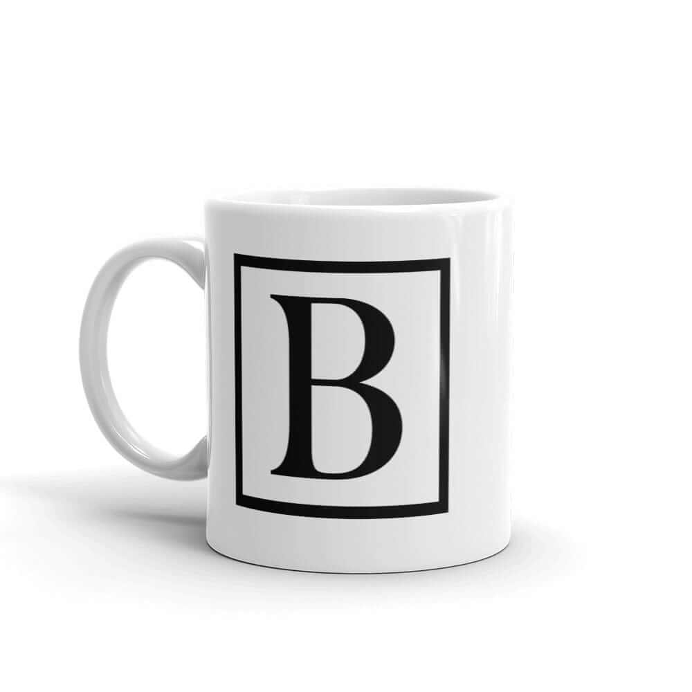Letter B Border Monogram Coffee Mug | Personalized Initial Gift, Mugs, $ 17.50, A Moment Of Now™