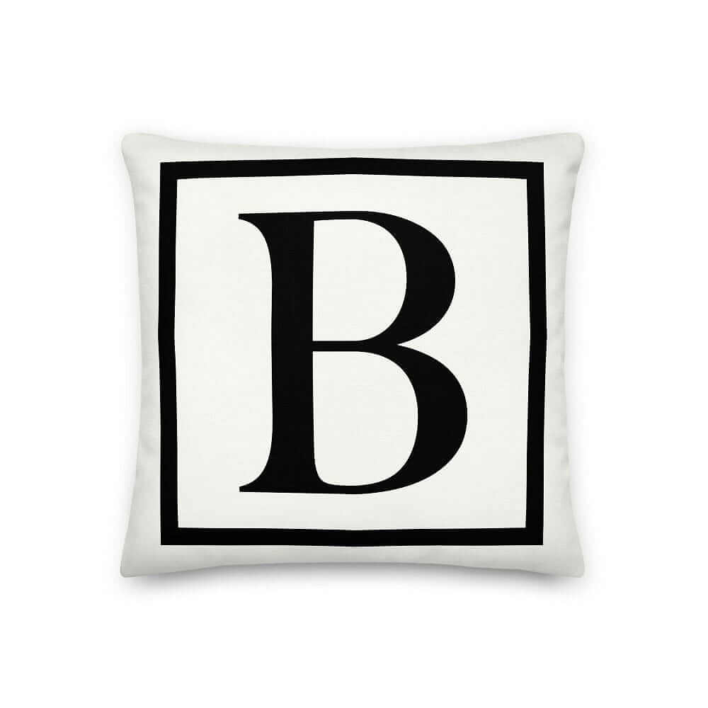 Letter B Border Monogram Pillow | Personalized Initial Decor, Throw Pillows, $ 64.50, A Moment Of Now™