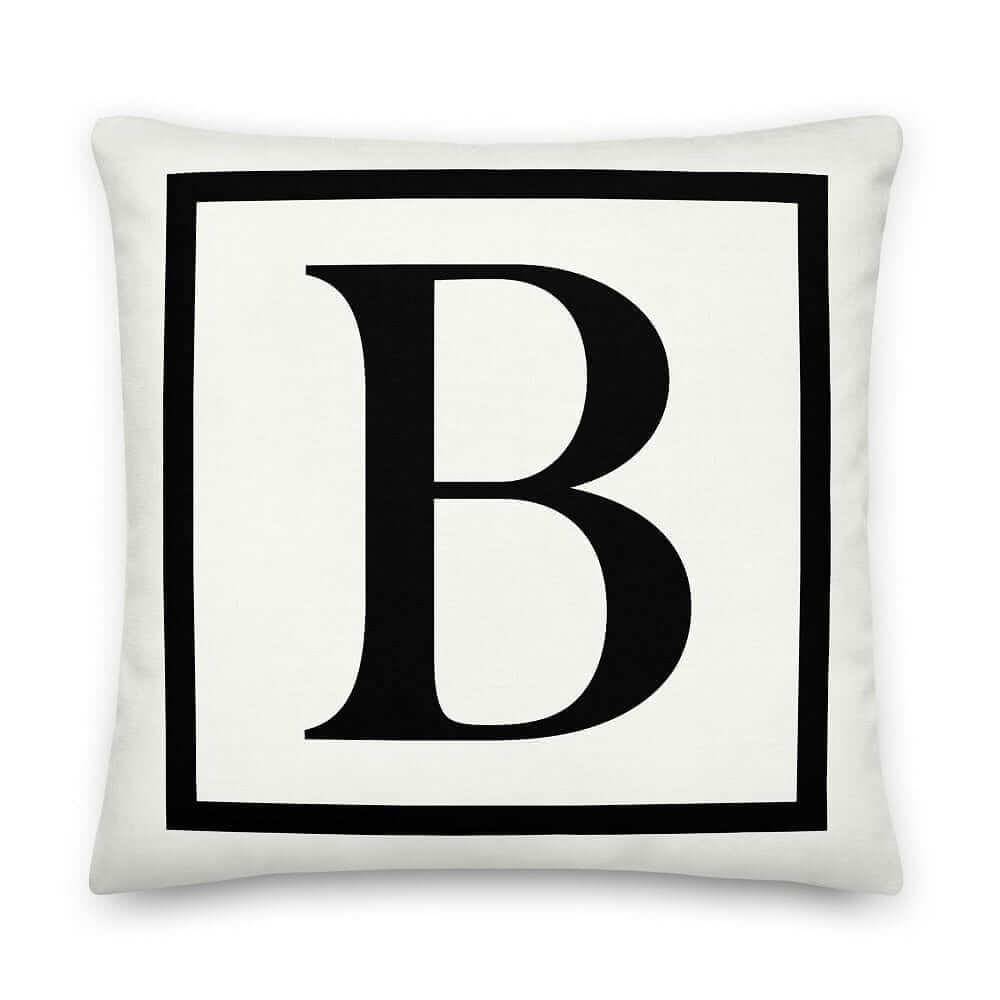 Letter B Border Monogram Pillow | Personalized Initial Decor, Throw Pillows, $ 64.50, A Moment Of Now™