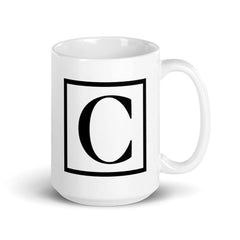Shop Letter C Border Monogram Coffee Tea Cup Mug, Mug, USA Boutique
