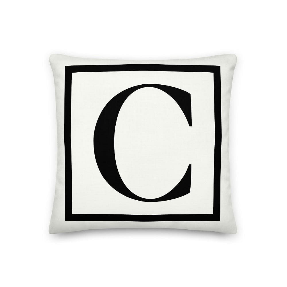 Shop Letter C Border Monogram Decorative Throw Pillow, Pillow, USA Boutique