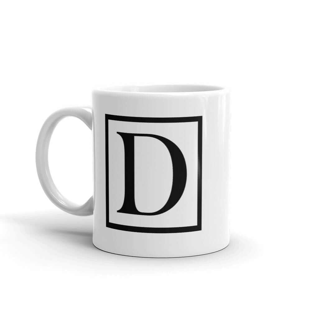 Letter D Border Monogram Coffee Mug | Personalized Initial Gift, Mugs, $ 17.50, A Moment Of Now™