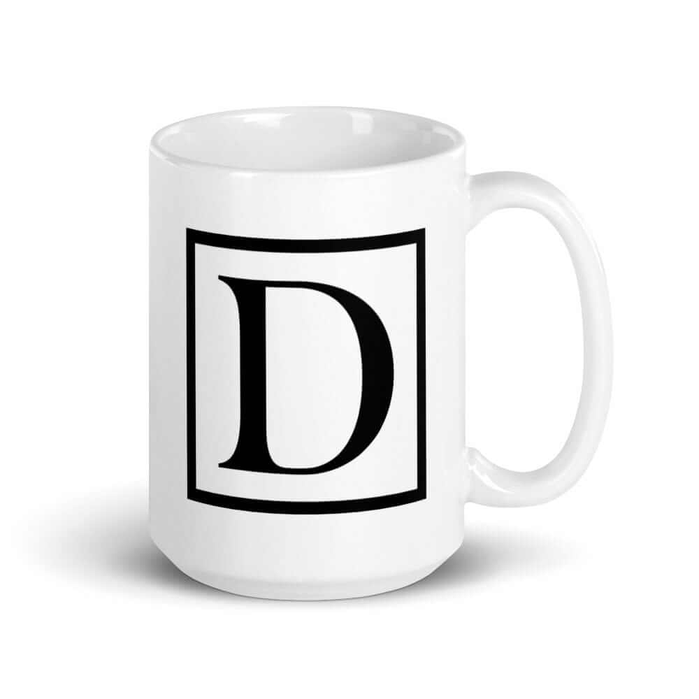 Letter D Border Monogram Coffee Tea Cup Mug, A Moment Of Now, $ 24.50