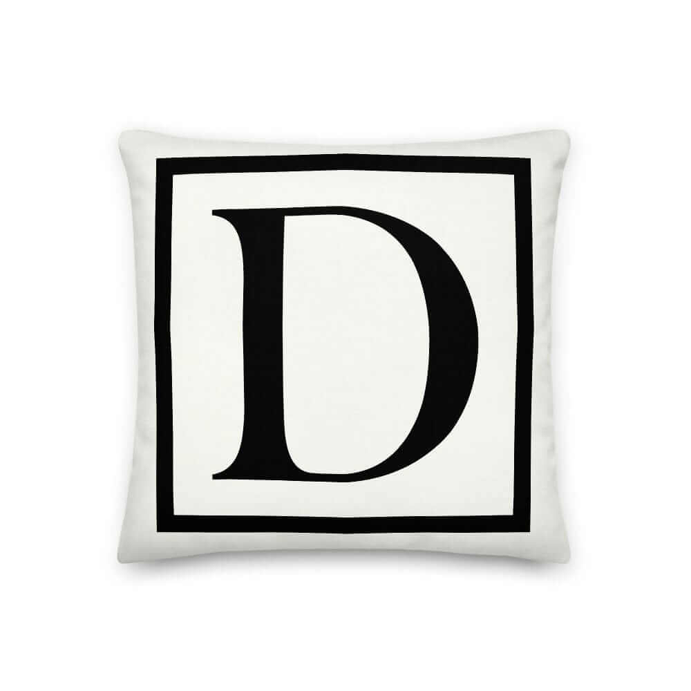 Letter D Border Monogram Pillow | Personalized Initial Decor, Throw Pillows, $ 64.50, A Moment Of Now™