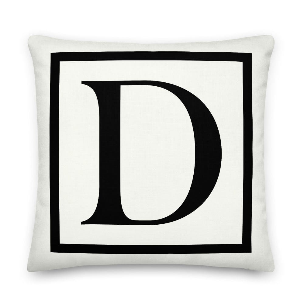 Shop Letter D Border Monogram Decorative Throw Pillow Cushion, Pillow, USA Boutique