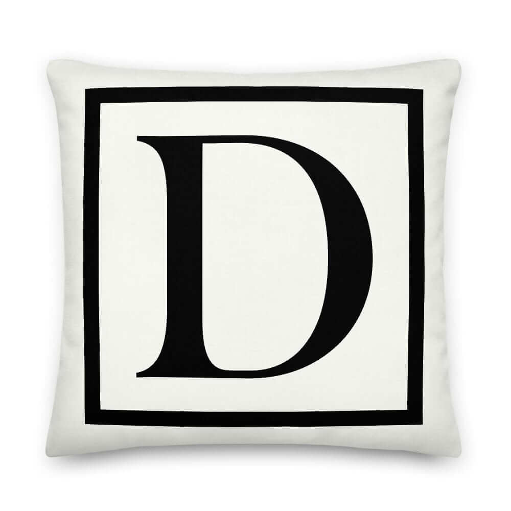 Letter D Border Monogram Pillow | Personalized Initial Decor, Throw Pillows, $ 64.50, A Moment Of Now™