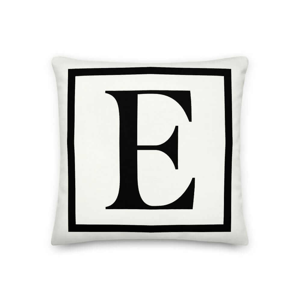 Letter E Border Monogram Pillow | Personalized Initial Decor, Throw Pillows, $ 64.50, A Moment Of Now™