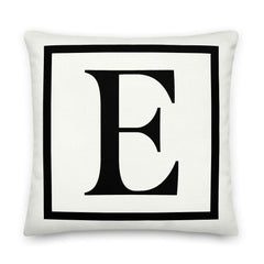 Letter E Border Monogram Decorative Throw Pillow Cushion Pillow A Moment Of Now Women’s Boutique Clothing Online Lifestyle Store