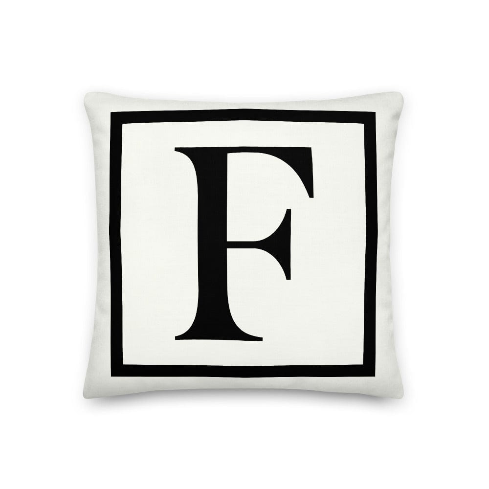 Shop Letter F Border Monogram Decorative Throw Pillow Cushion, Pillow, USA Boutique