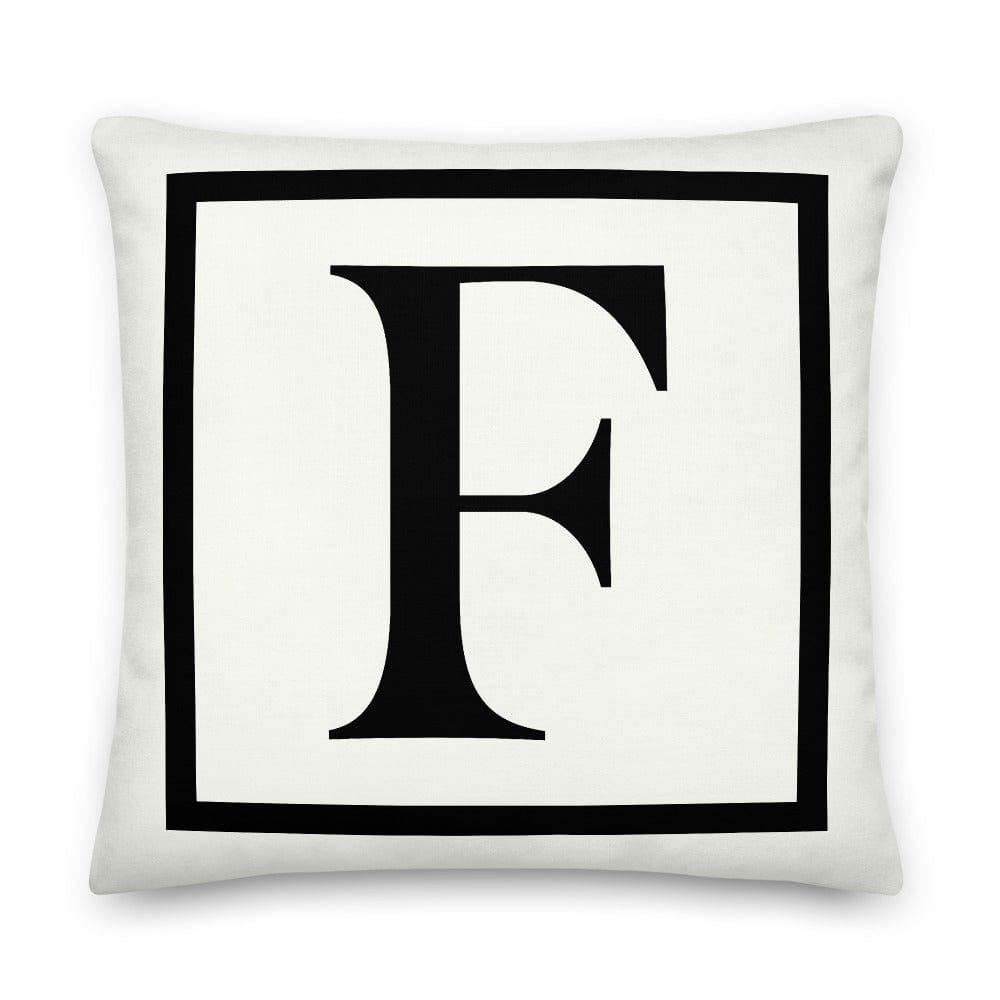 Shop Letter F Border Monogram Decorative Throw Pillow Cushion, Pillow, USA Boutique