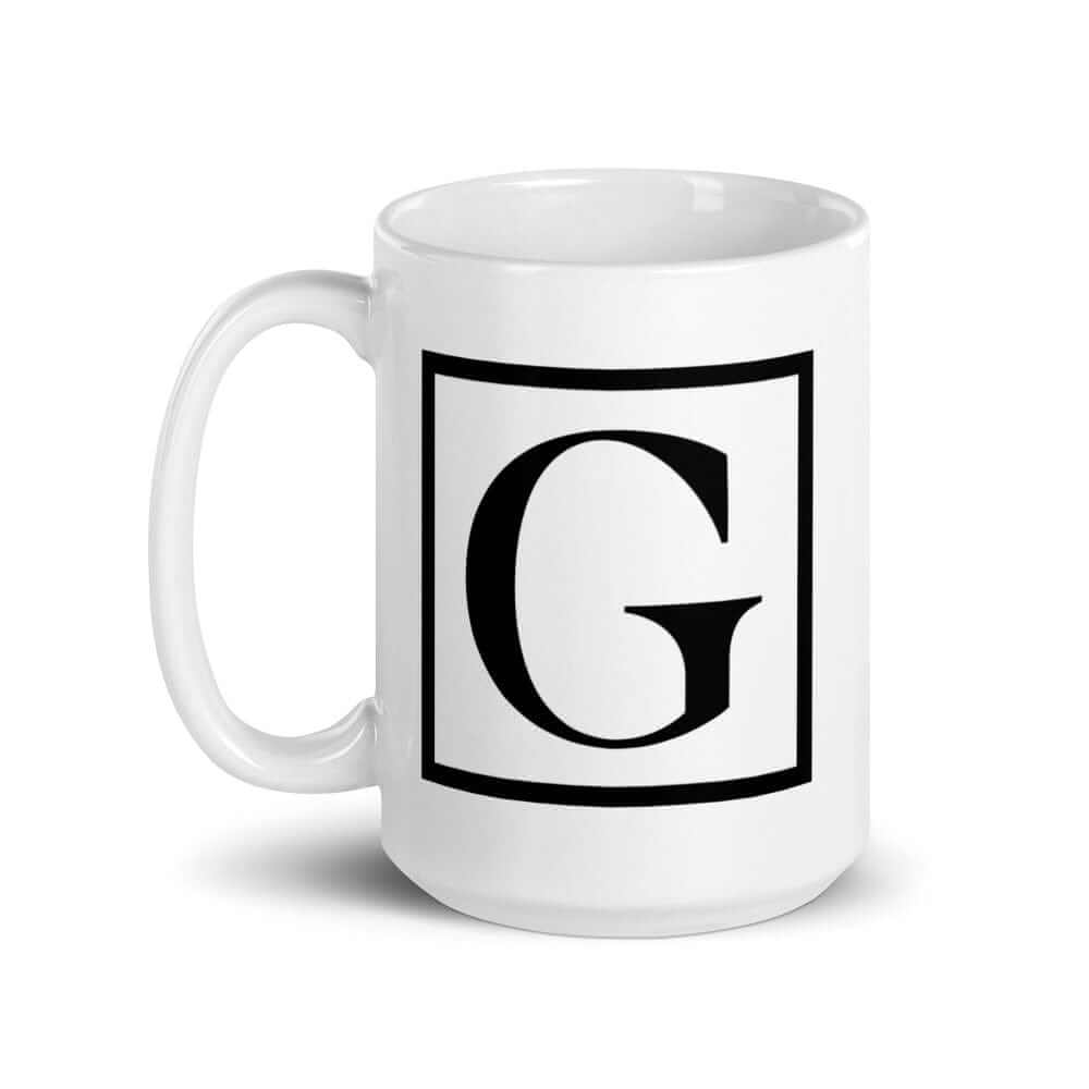 Letter G Border Monogram Coffee Mug | Personalized Initial Gift, Mugs, $ 17.50, A Moment Of Now™