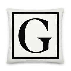 Shop Letter G Border Monogram Decorative Throw Pillow Cushion, Pillow, USA Boutique