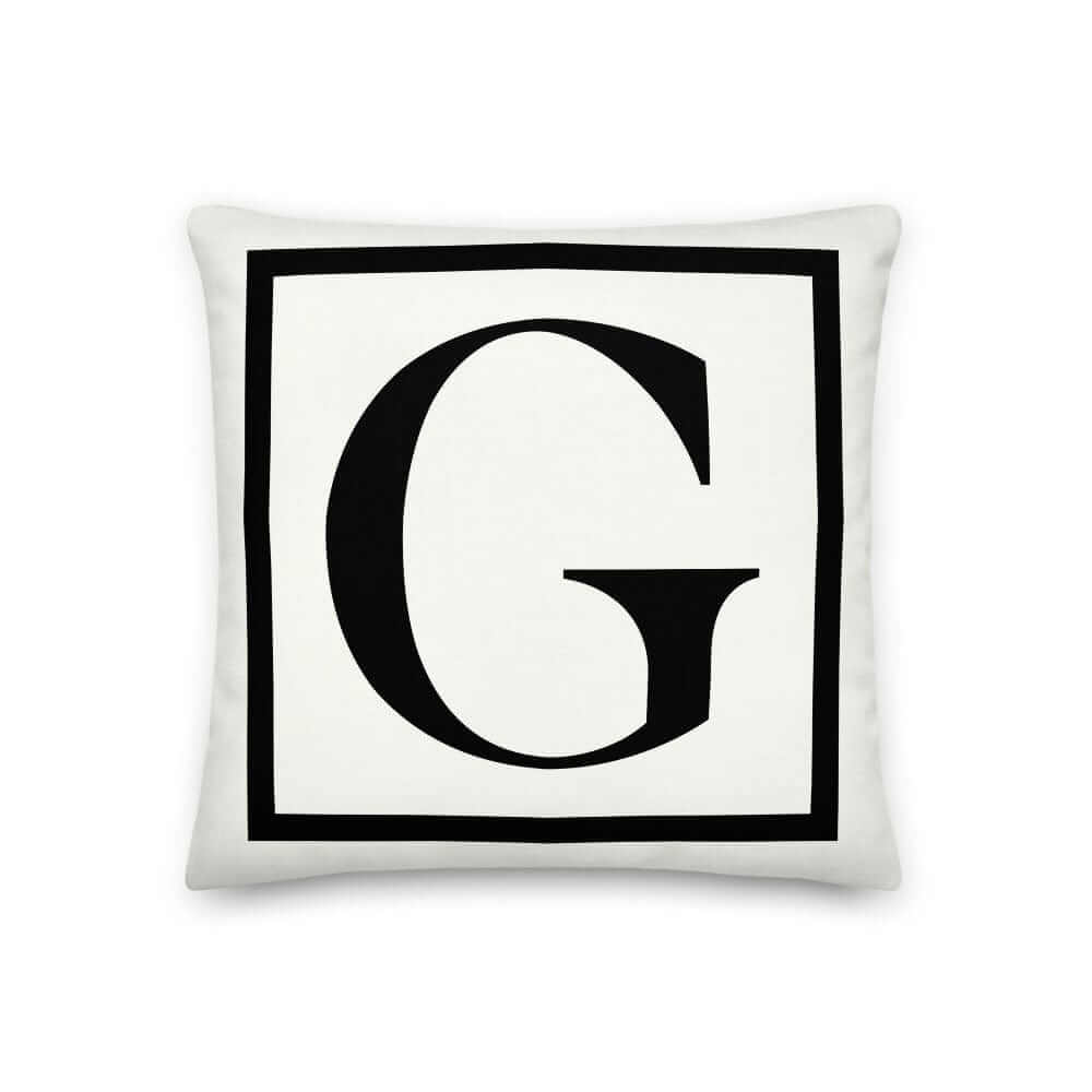 Letter G Border Monogram Pillow | Personalized Initial Decor, Throw Pillows, $ 64.50, A Moment Of Now™