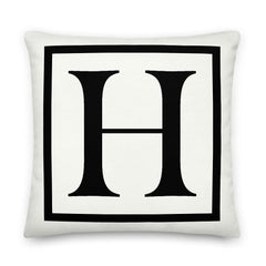 Shop Letter H Border Monogram Decorative Throw Pillow Cushion, Pillow, USA Boutique