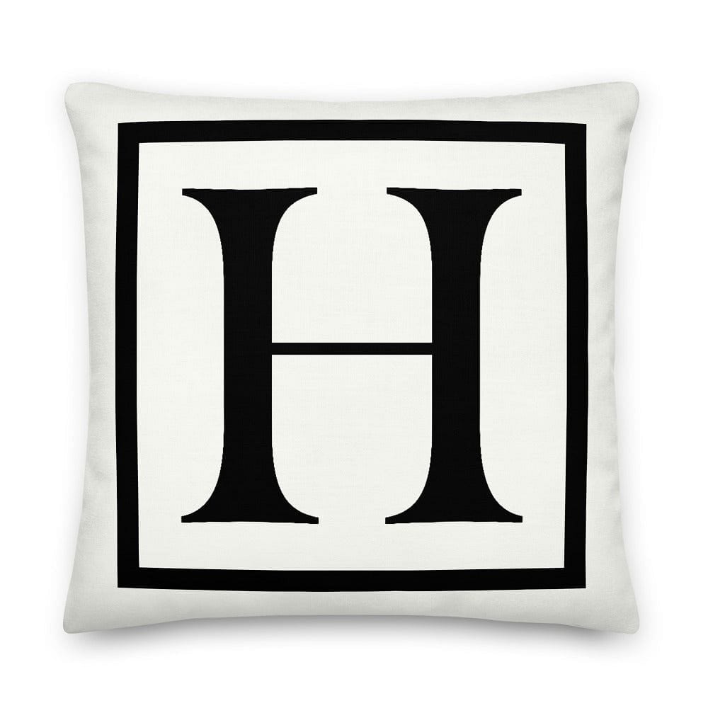 Shop Letter H Border Monogram Decorative Throw Pillow Cushion, Pillow, USA Boutique