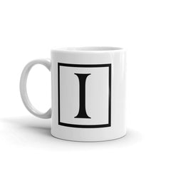 Shop Letter I Border Monogram Coffee Tea Mug, , USA Boutique