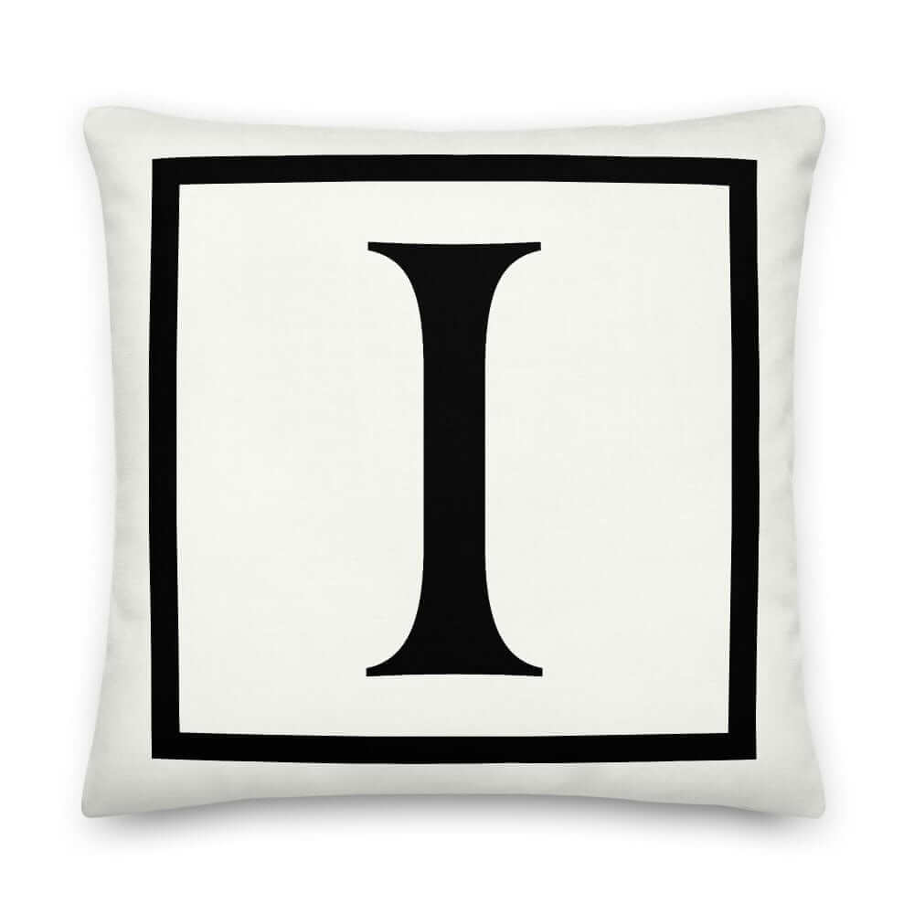 Letter I Border Monogram Decorative Throw Pillow Cushion, Pillow, $ 64.50, A Moment Of Now™