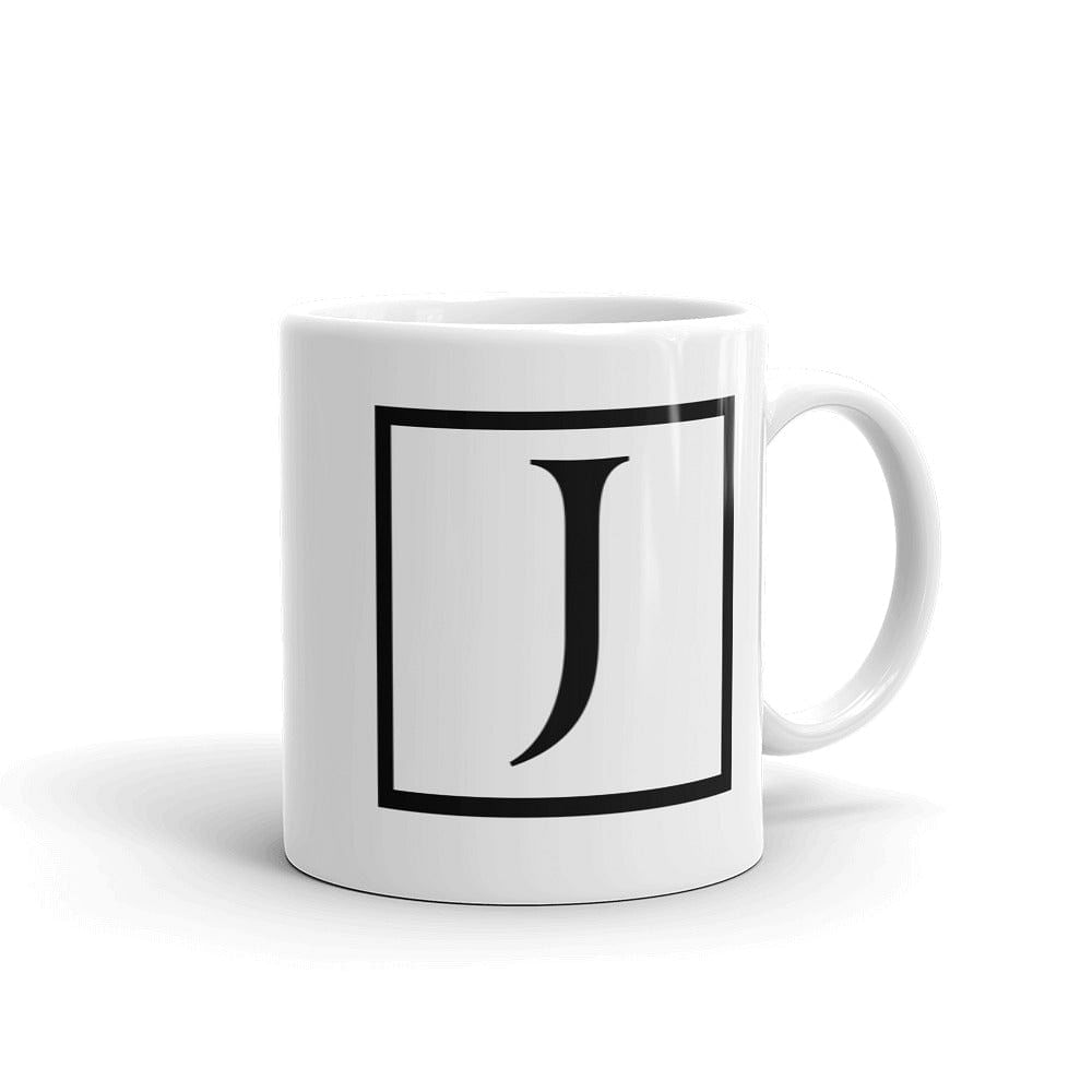Shop Letter J Border Monogram Coffee Tea Cup Mug, Mug, USA Boutique