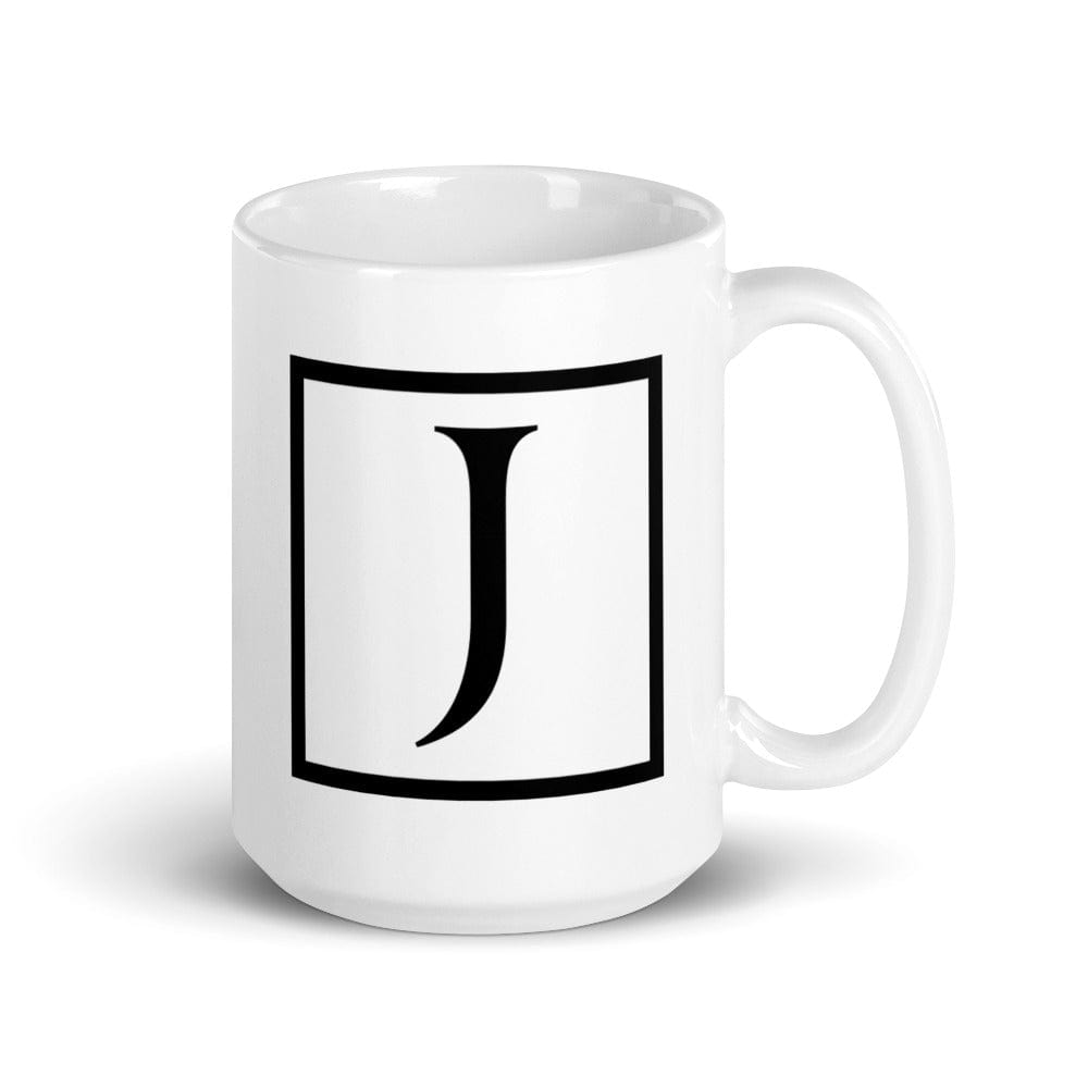 Shop Letter J Border Monogram Coffee Tea Cup Mug, Mug, USA Boutique