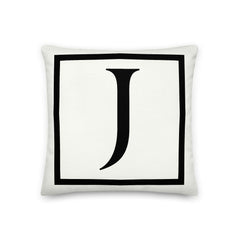 Letter J Border Monogram Decorative Throw Pillow Cushion Pillow A Moment Of Now Women’s Boutique Clothing Online Lifestyle Store