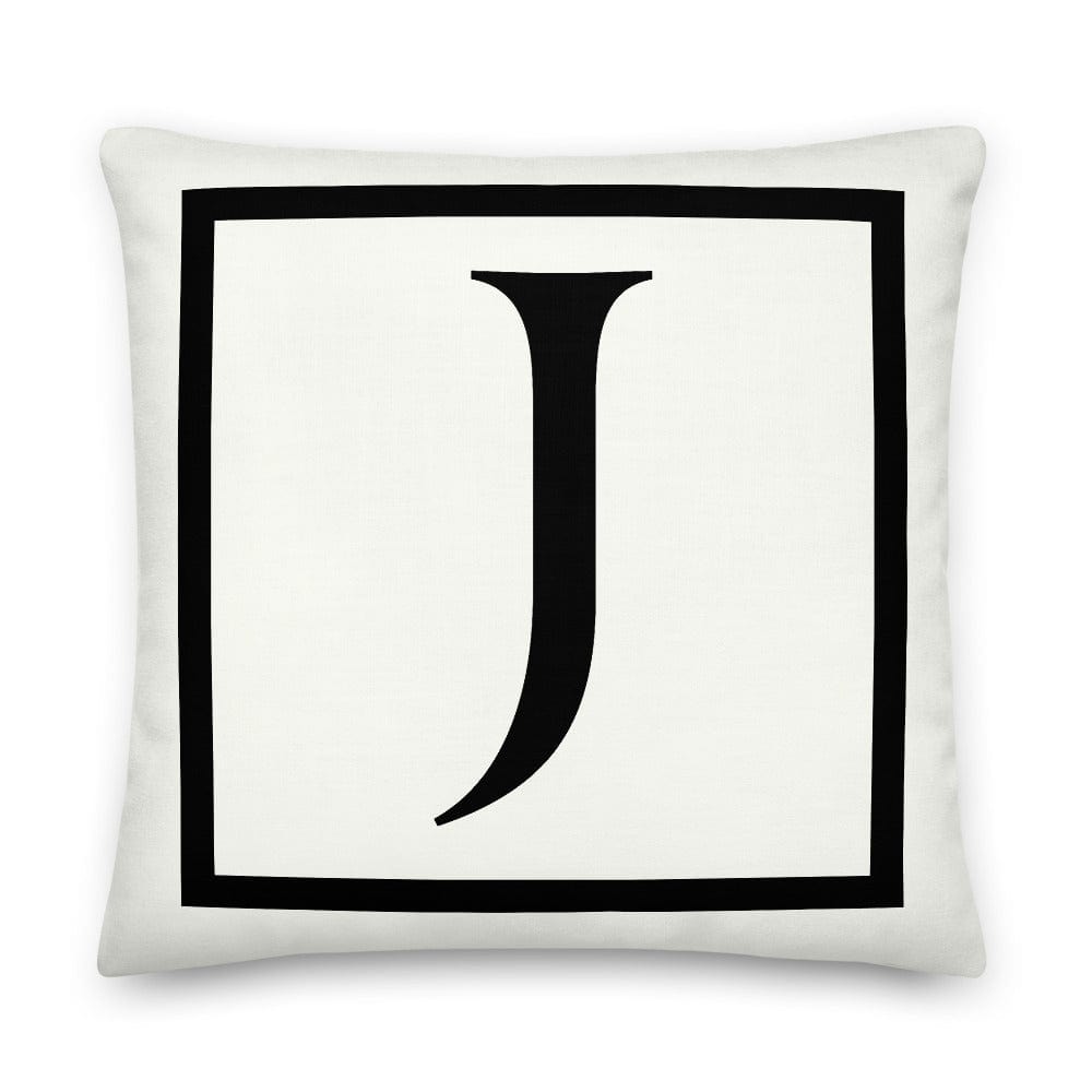 Letter J Border Monogram Decorative Throw Pillow Cushion Pillow A Moment Of Now Women’s Boutique Clothing Online Lifestyle Store