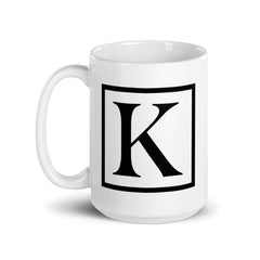 Letter K Border Monogram Coffee Tea Cup Mug Mug A Moment Of Now Women’s Boutique Clothing Online Lifestyle Store