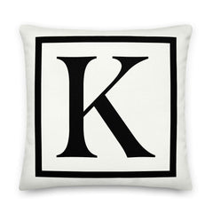 Letter K Border Monogram Decorative Throw Pillow Cushion Pillow A Moment Of Now Women’s Boutique Clothing Online Lifestyle Store