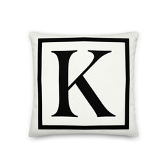 Letter K Border Monogram Decorative Throw Pillow Cushion Pillow A Moment Of Now Women’s Boutique Clothing Online Lifestyle Store