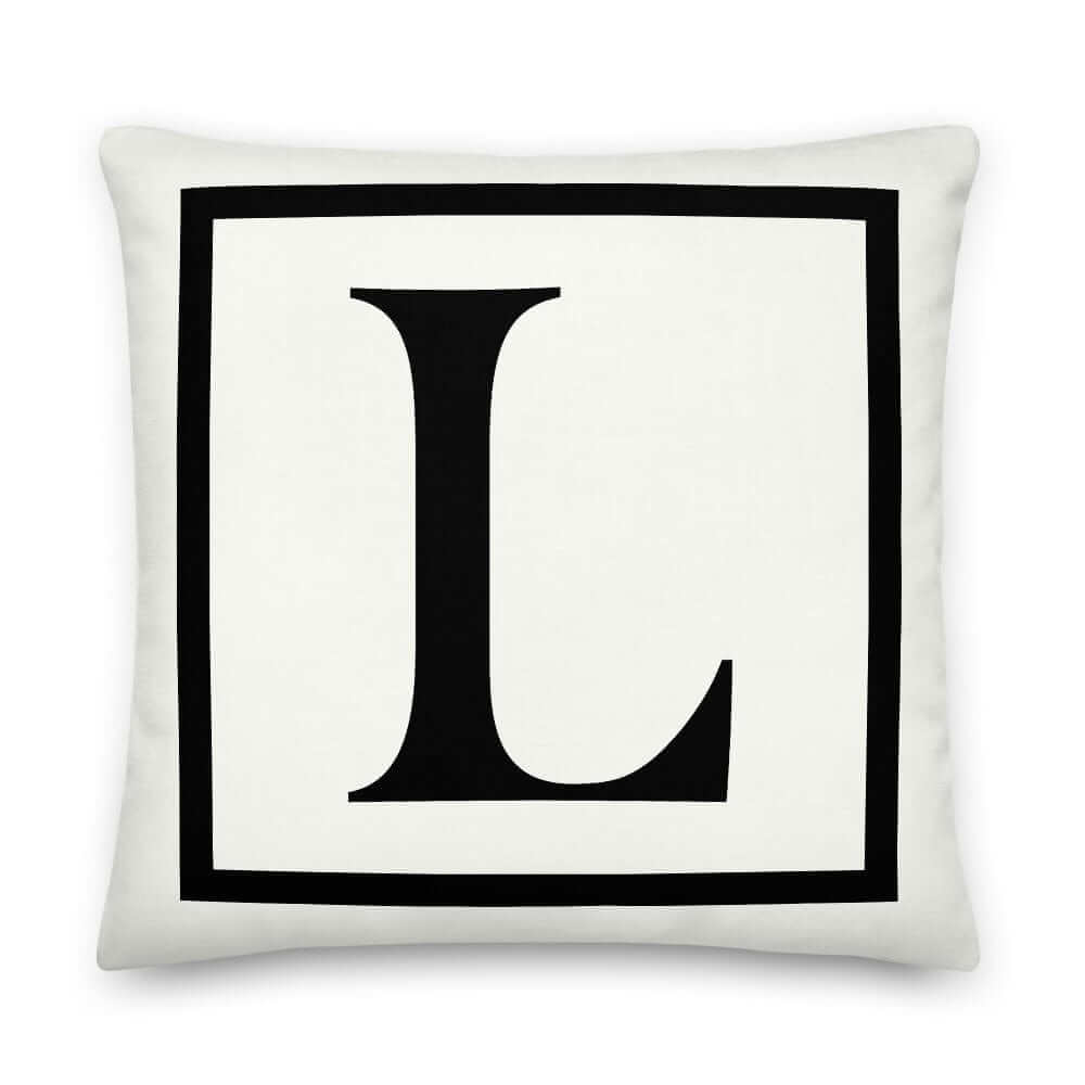Letter L Border Monogram Decorative Throw Pillow Cushion, Pillow, $ 64.50, A Moment Of Now™