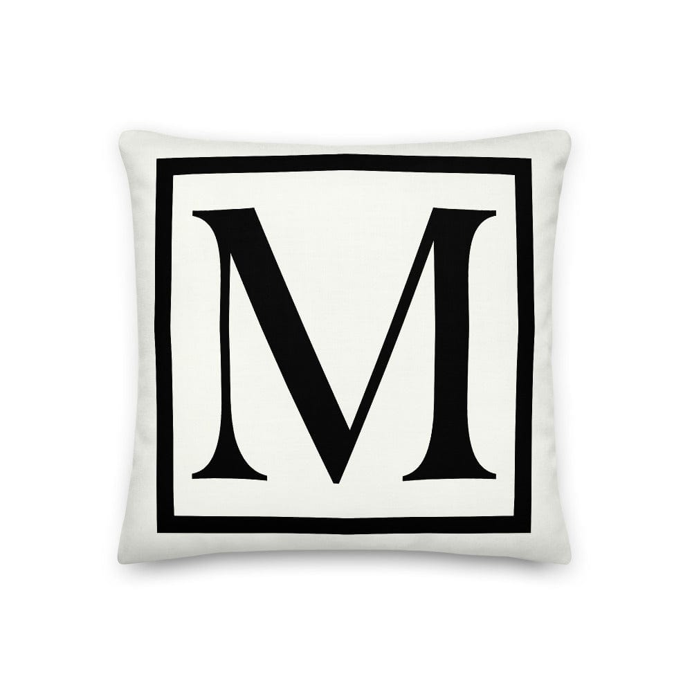 Shop Letter M Border Monogram Decorative Throw Pillow Cushion, Pillow, USA Boutique