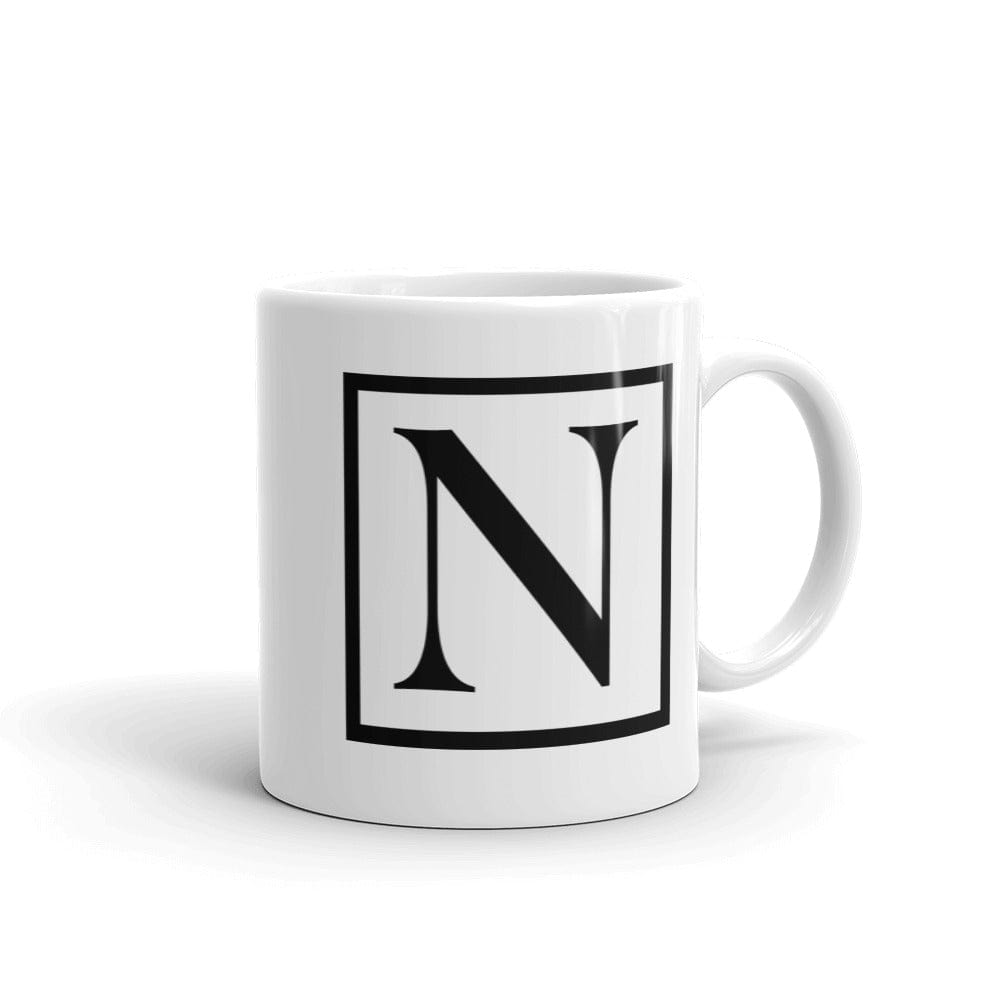 Shop Letter N Border Monogram Coffee Tea Cup Mug, Mug, USA Boutique