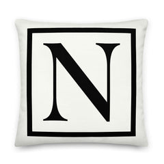 Shop Letter N Border Monogram Decorative Throw Pillow Cushion, Pillow, USA Boutique