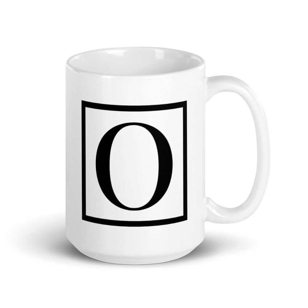 letter O Border Monogram Coffee Tea Cup Mug, A Moment Of Now, $ 24.50