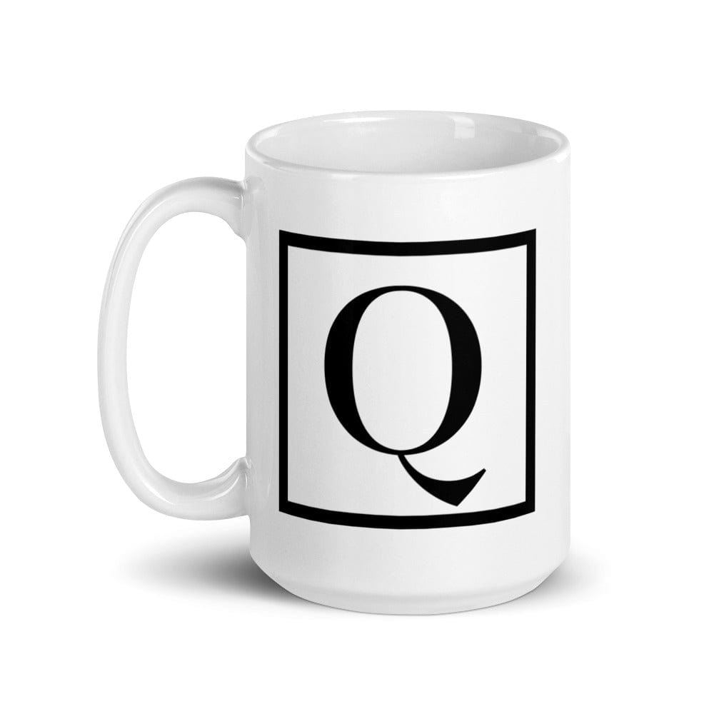 Shop Letter Q Border Monogram Coffee Tea Cup Mug, Mug, USA Boutique