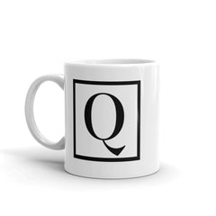 Shop Letter Q Border Monogram Coffee Tea Cup Mug, Mug, USA Boutique
