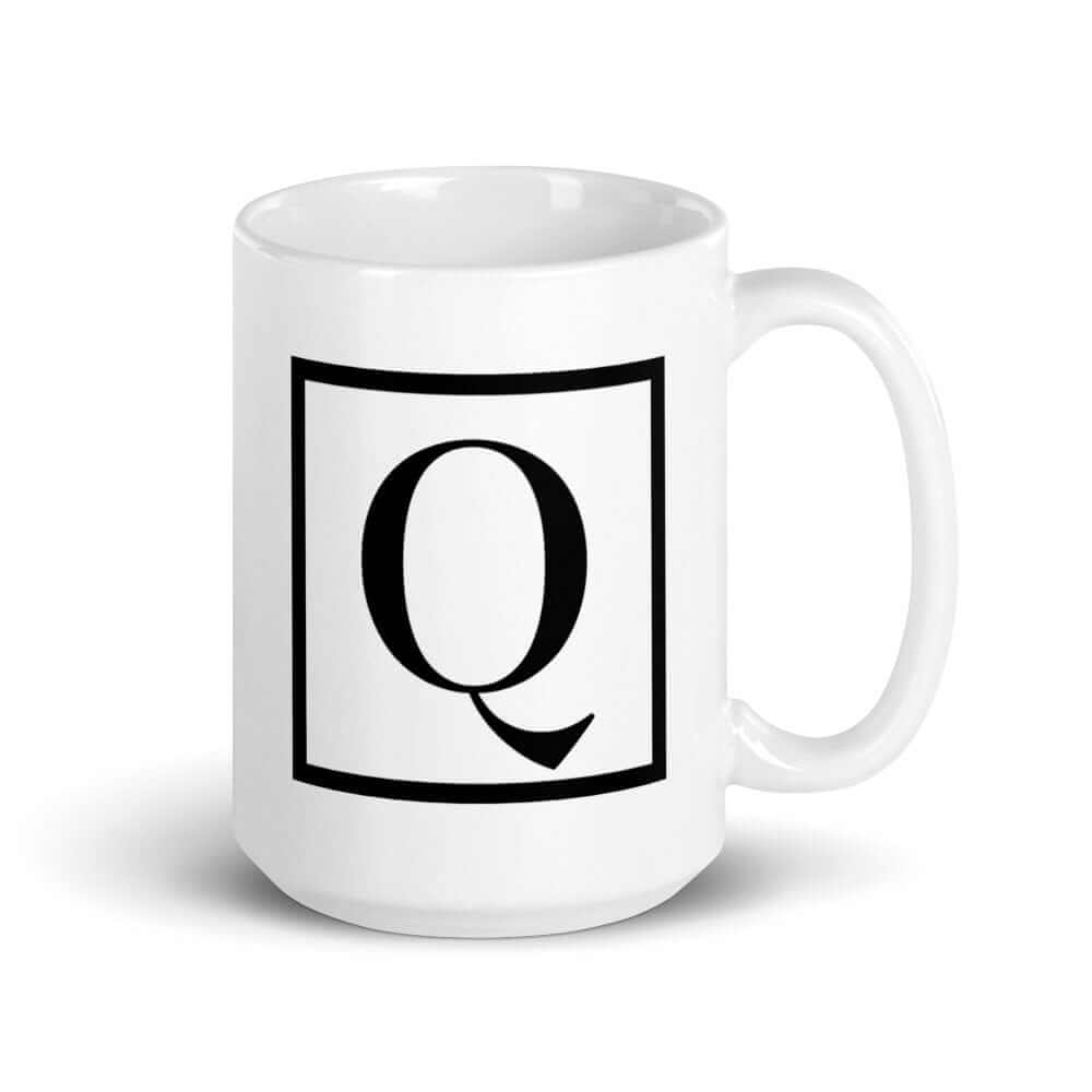 Letter Q Border Monogram Coffee Tea Cup Mug, A Moment Of Now, $ 24.50