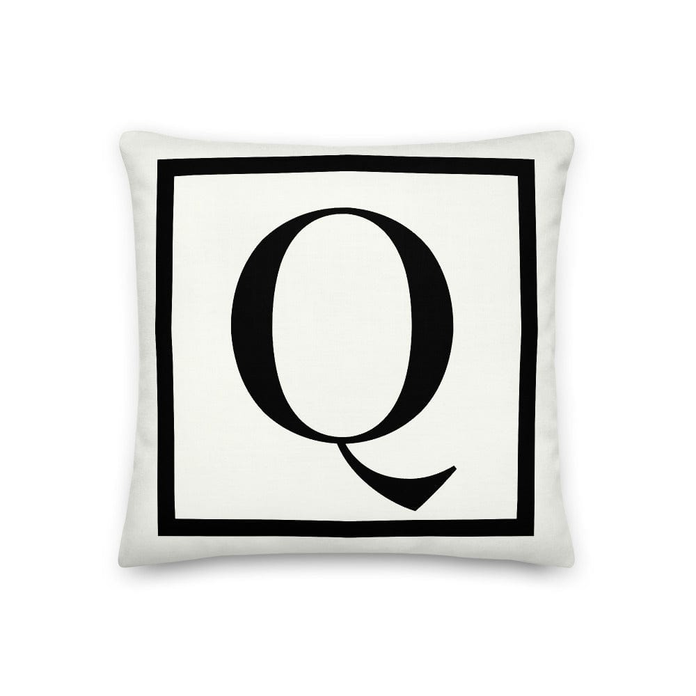 Letter Q Border Monogram Decorative Throw Pillow Cushion Pillow A Moment Of Now Women’s Boutique Clothing Online Lifestyle Store