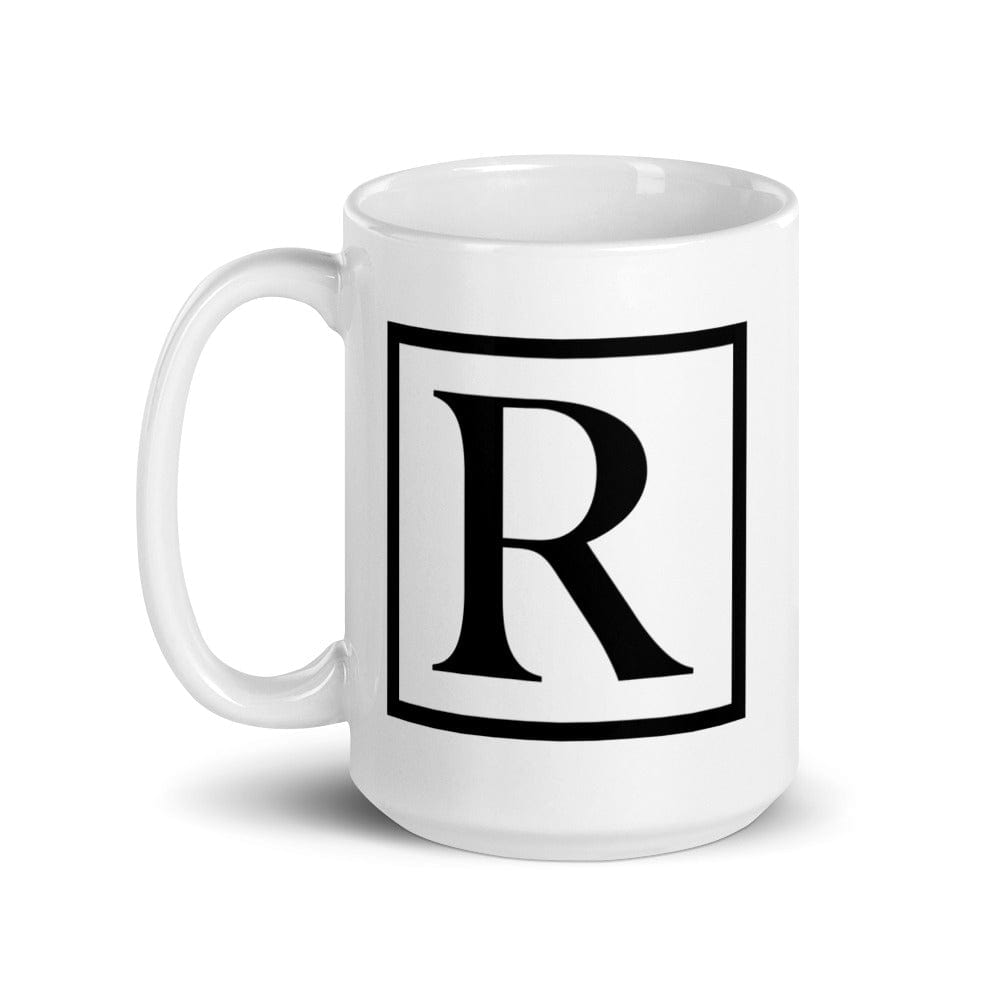 Shop Letter R Border Monogram Coffee Tea Cup Mug, Mug, USA Boutique