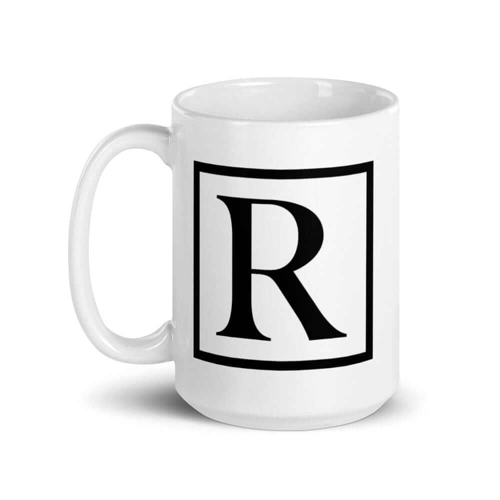 Letter R Border Monogram Coffee Tea Cup Mug, Mug, $ 17.50, A Moment Of Now™