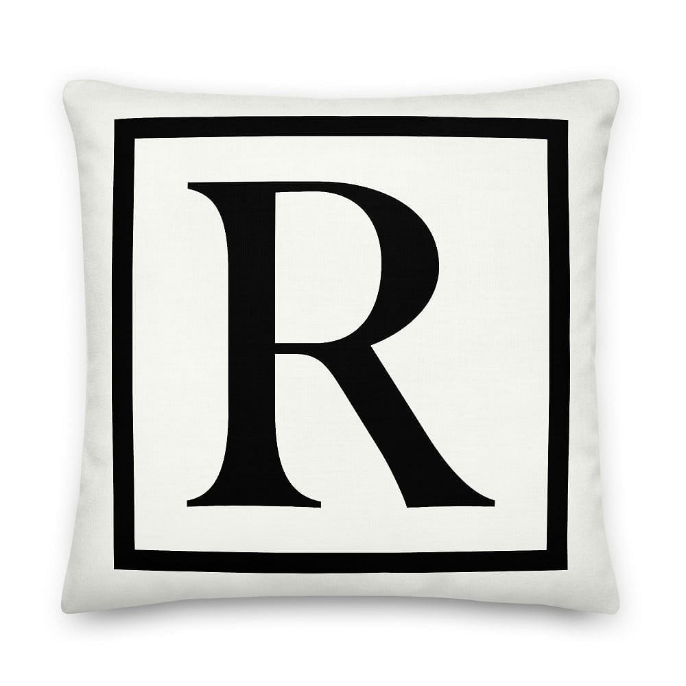 Shop Letter R Border Monogram Decorative Throw Pillow Cushion, Pillow, USA Boutique
