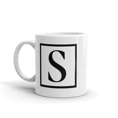 Letter S Border Monogram Coffee Tea Cup Mug Mug A Moment Of Now Women’s Boutique Clothing Online Lifestyle Store