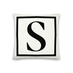 Letter S Border Monogram Decorative Throw Pillow Cushion Pillow A Moment Of Now Women’s Boutique Clothing Online Lifestyle Store