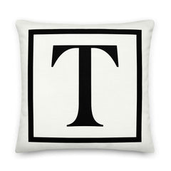 Shop Letter T Border Monogram Decorative Throw Pillow Cushion, Pillow, USA Boutique