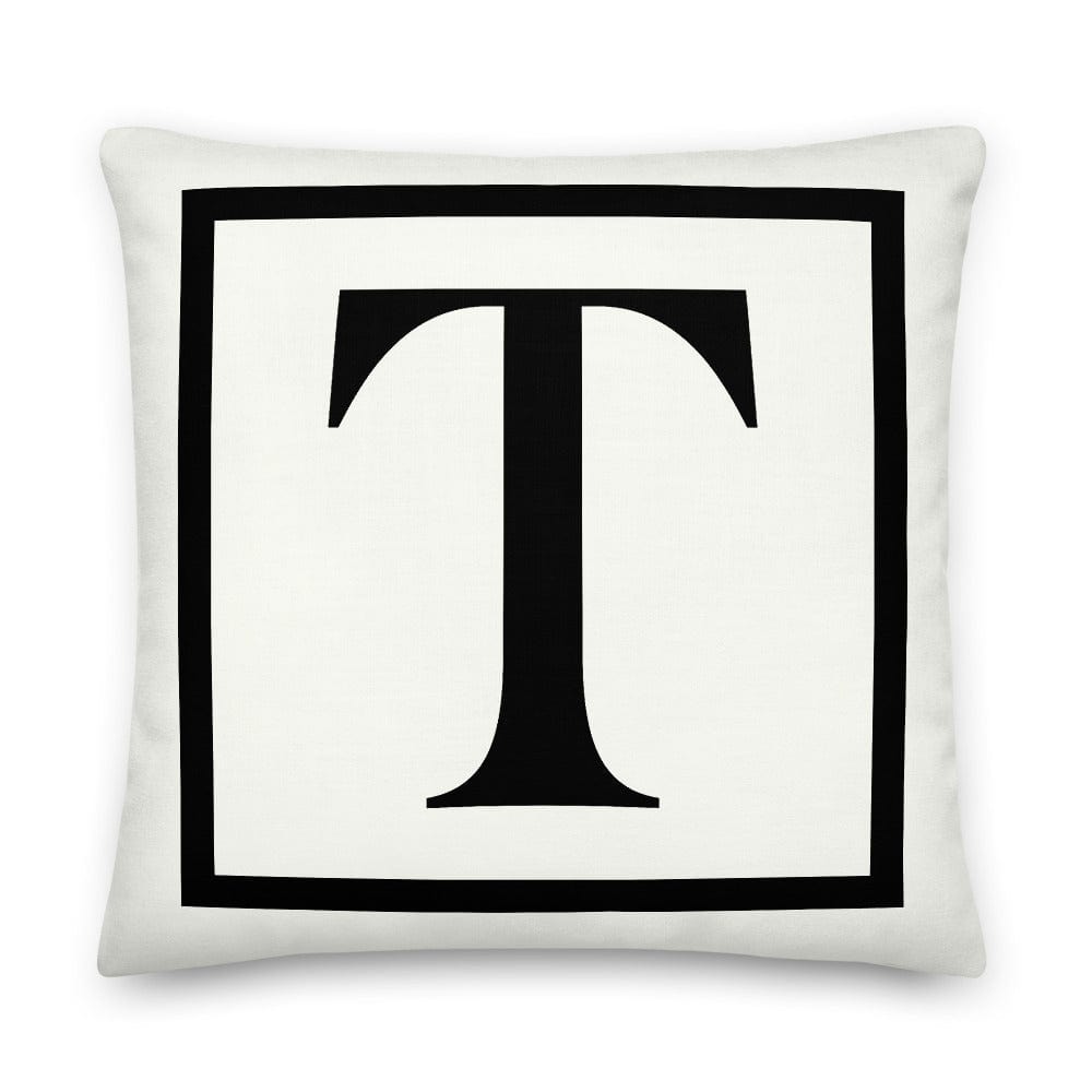 Shop Letter T Border Monogram Decorative Throw Pillow Cushion, Pillow, USA Boutique